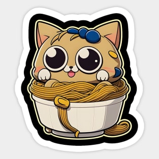 I Just Really Love Ramen - Cat Anime Kawaii japanese Sticker